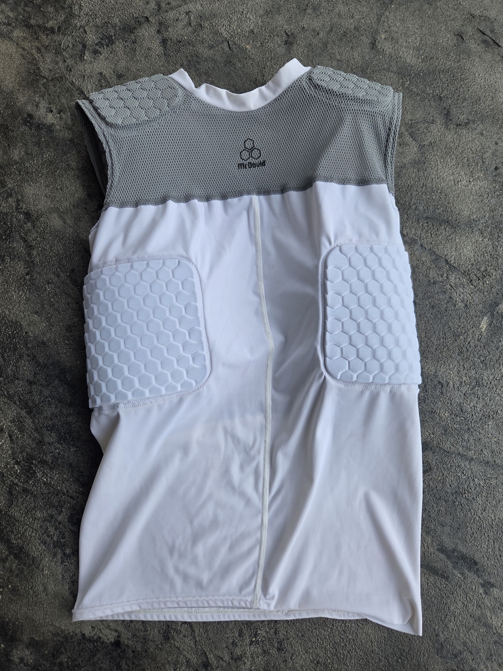 McDavid Men’s White Sleeveless Compression Shirt with Protective Padding